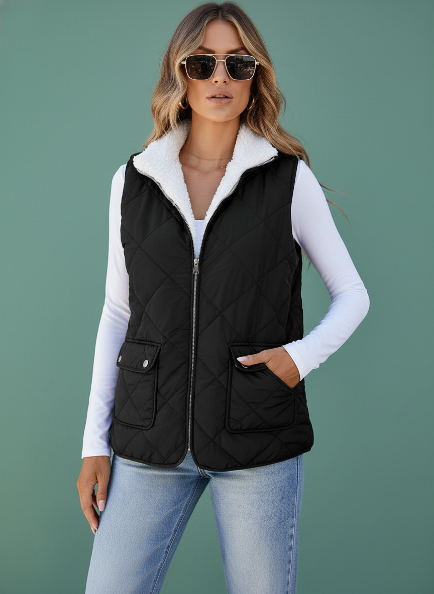Pure Color Warm Keeping Double-sided Vest