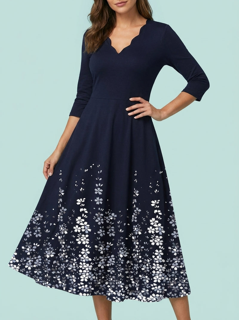 Polka Dot Floral Wave Dress