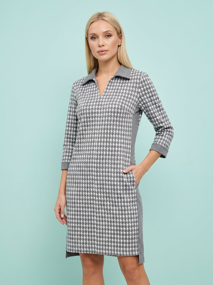 Floral Print Slim Fit V-neck Long-sleeve Dress Clothing