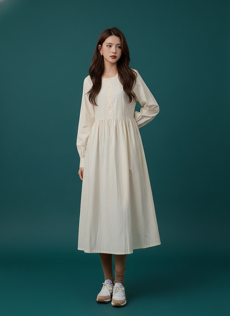 French Style Shirt Gentle Long Sleeve Dress