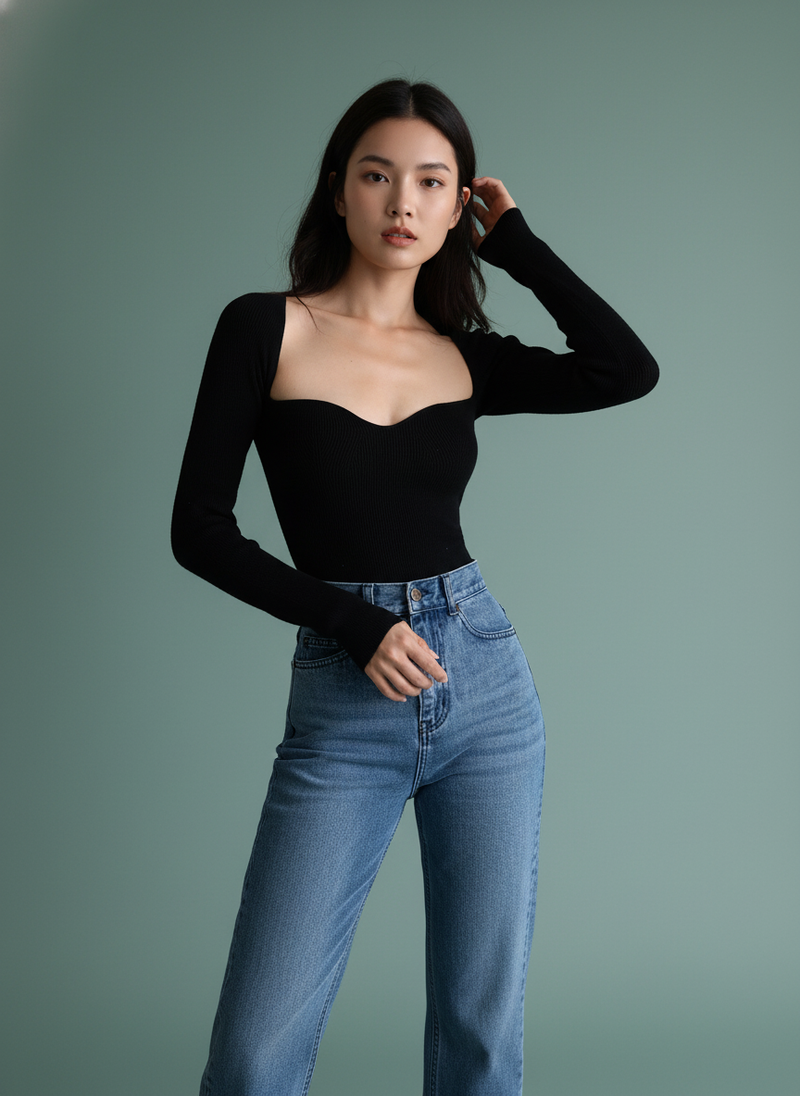 French Knitted Bottoming Sweater