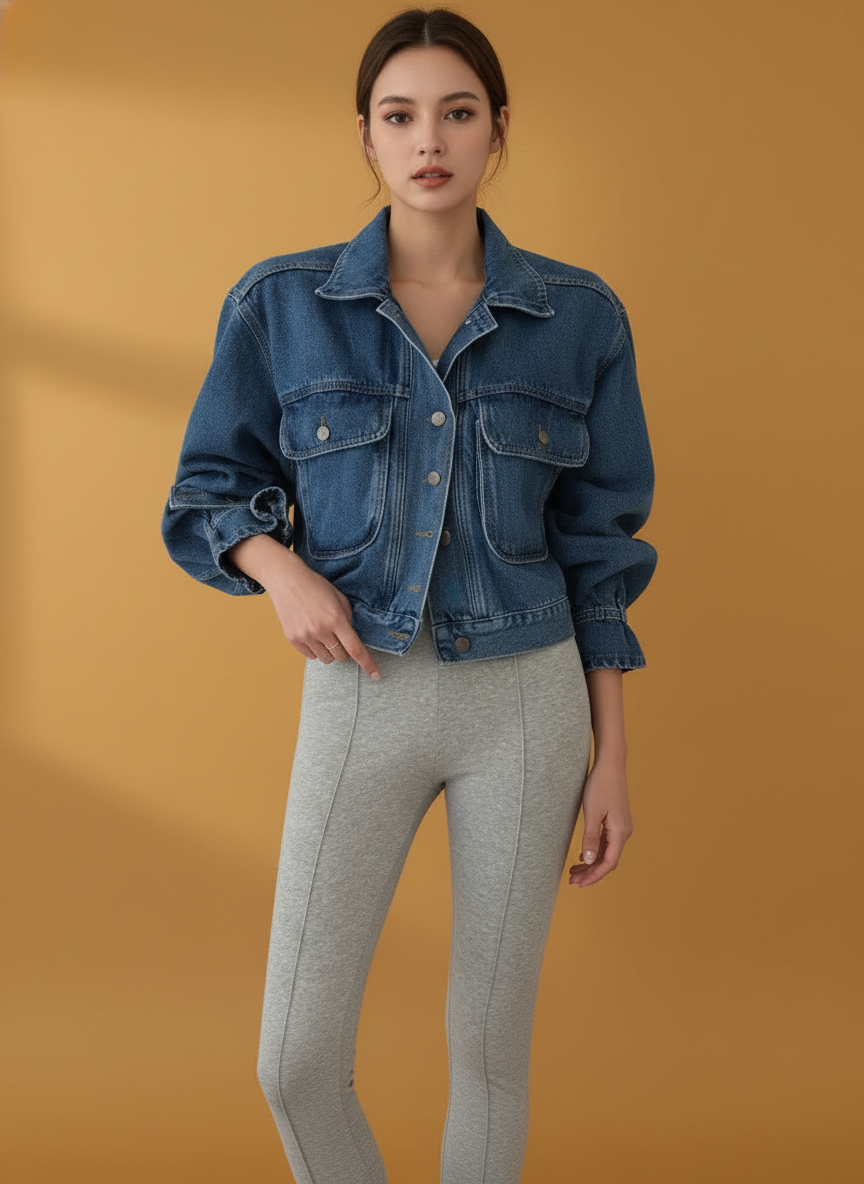 Short Personalized Denim Coat