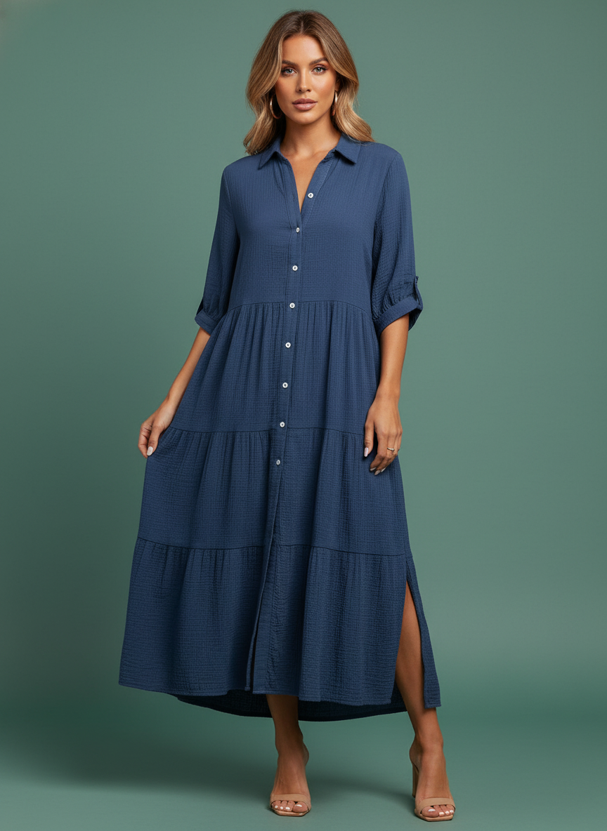 Long Sleeve Button Dress