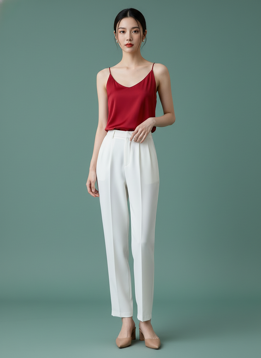 Satin Pure Color All-matching Vest