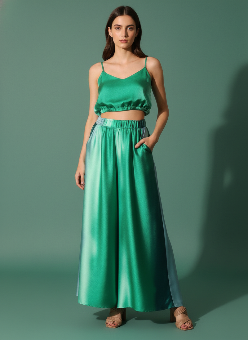 Ombre Satin Extra Wide Legs Pants