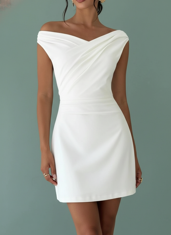 Elegant Off-Shoulder Draped Mini Dress