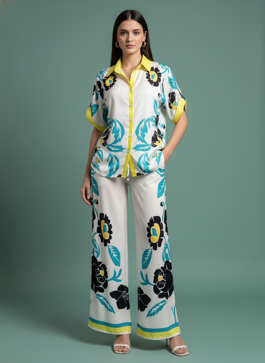 Lime Bloom Two-piece Set