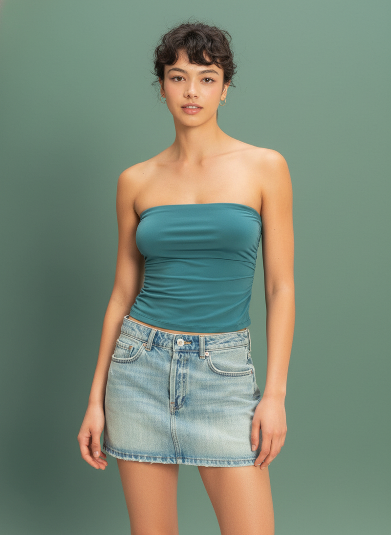 Ruched Bandeau Top