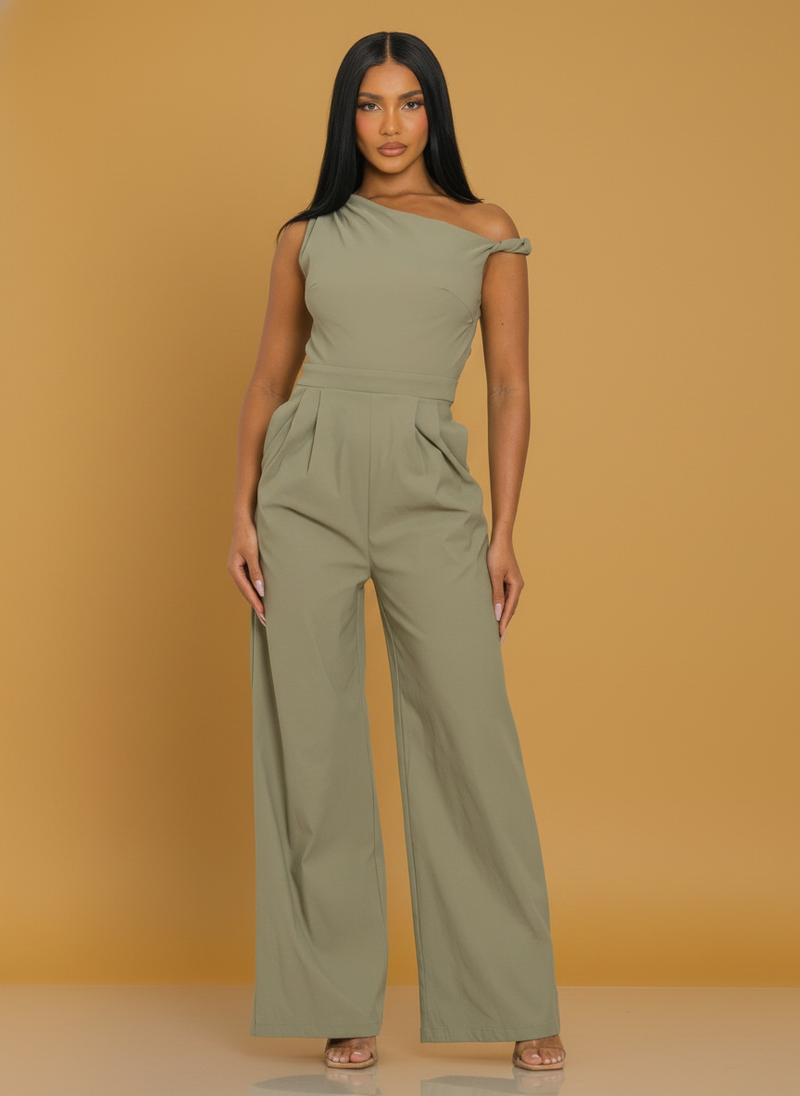 Chic Poise One-shoulder Jumpsuit