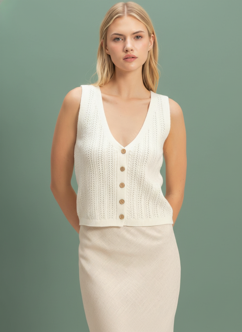 V-neck Knit Tank Top