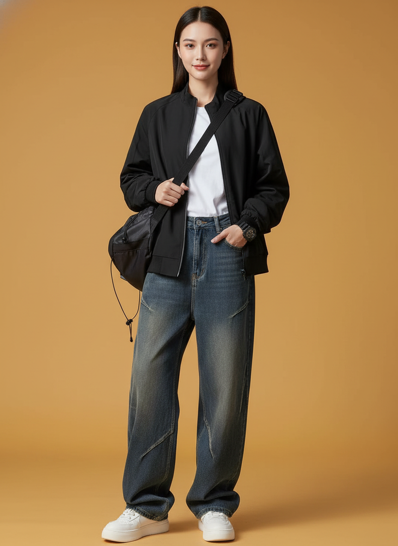 American Retro Distressed Loose Jeans