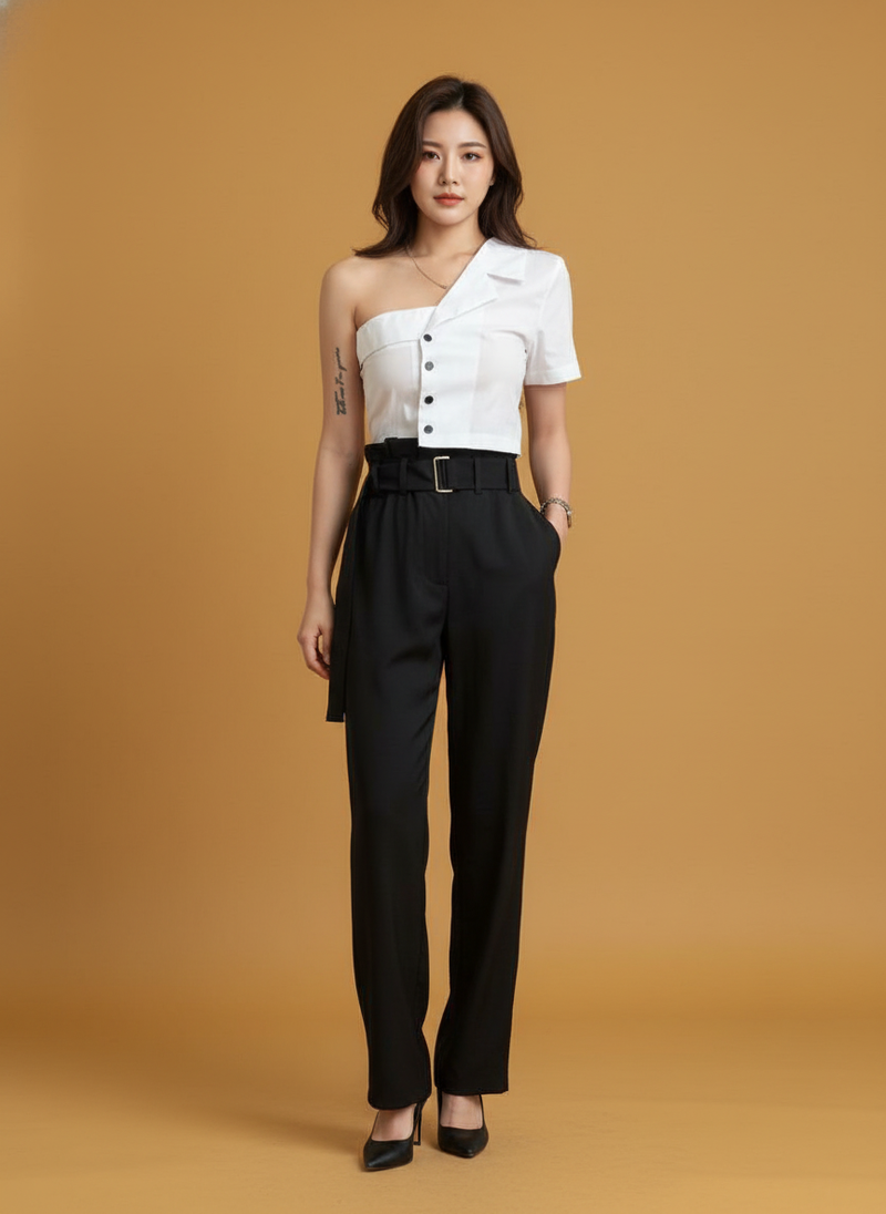 Fashionable Irregular Off-shoulder Design Tube Top