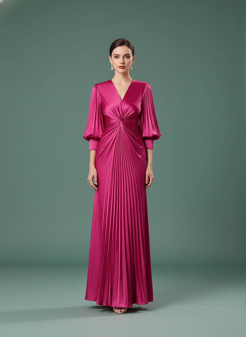 Slim Fit Lantern Sleeve Evening Dress Plus Size Party